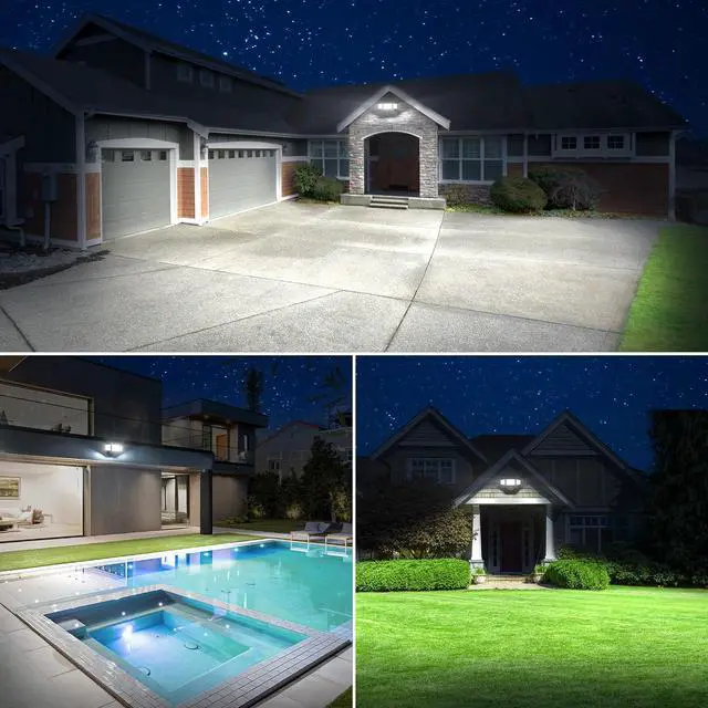 Alt view image 7 of 7 - 100W 11000LM Flood Lights Outdoor, Brightness Security LED Flood Lights with 3 Adjustable Heads, Switch Controlled, IP65 Waterproof 6500K Outside Exterior Flood Light for Yard Garage Eave Patio