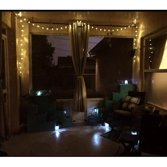 Alt view image 7 of 7 - 14ft Battery Operated 20 Hanging Bulb 100 LED String Lights, Vintage Commercial Battery Outdoor Lights for Indoor Outdoor Decorations Home, Bedroom, Patio, Balcony, Christmas Party (8 Modes)