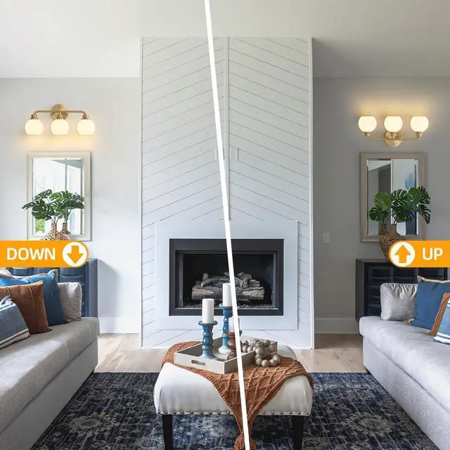 Alt view image 4 of 7 - Bathroom Light Fixtures Gold Vanity Light 3 Light Brushed Brass | Wall Sconces Lighting with Milk Globe Glass Shades Bath Wall Lamp for Mirror Kitchen Living Room Bedroom Hallway