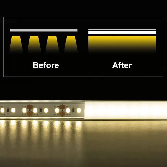 Alt view image 6 of 6 - 10Pack 3.3 ft LED Aluminum Channel with Milky White Cover U Shape 15x8mm, Led Strip Light Track with End Caps and Mounting Clips Accessories, Aluminum Profile for Led Strip Lights