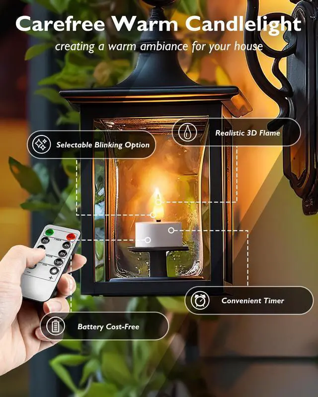 Alt view image 2 of 7 - 6-Pack Rechargeable Tea Lights Candles with Remote, 2/4/6/8H Timer | Flameless Flickering Battery Operated LED Tealights with Charging Base for Votive Cups, Glass Holders and Cozy Home Ambiance