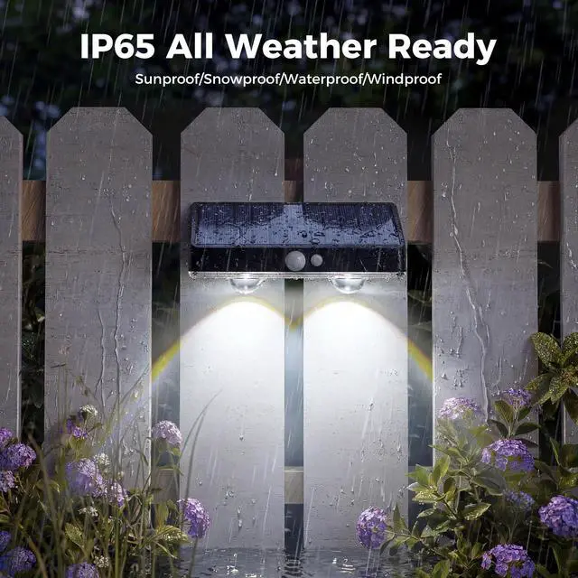 Alt view image 7 of 7 - Solar Fence Lights Outdoor with Motion Sensor,Fence Lights Solar Powered,IP65 Waterproof,3 Modes LED Solar Lights for Patio,Backyard,Railing,Wall,Nighttime,Party,Pool,8 Pack,Cool White