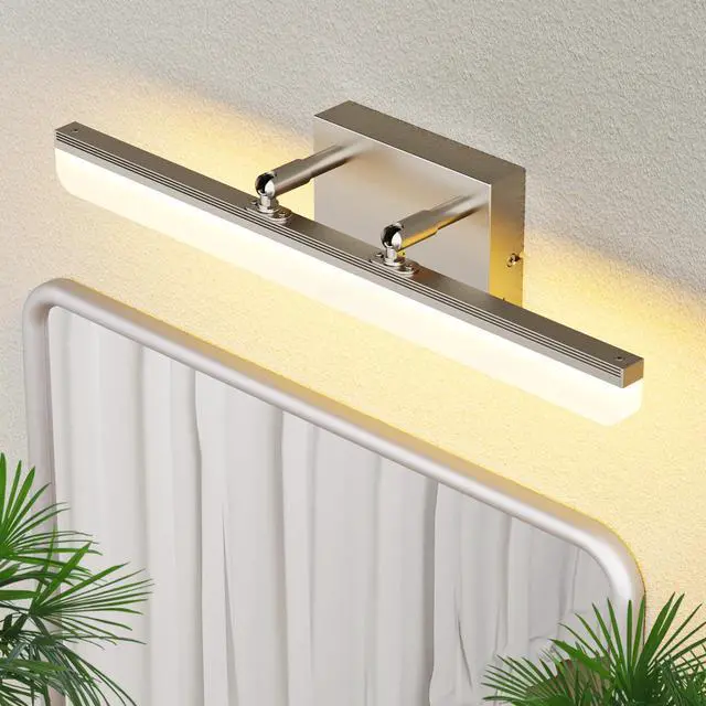 Main image of Brushed Nickel Vanity Light, 15.7 Dimmable LED Bathroom Light Bar with 5CCT, Adjustable Angle Modern Wall Lighting for Bathroom, Powder Room, Bedroom, Apartment, Hotel