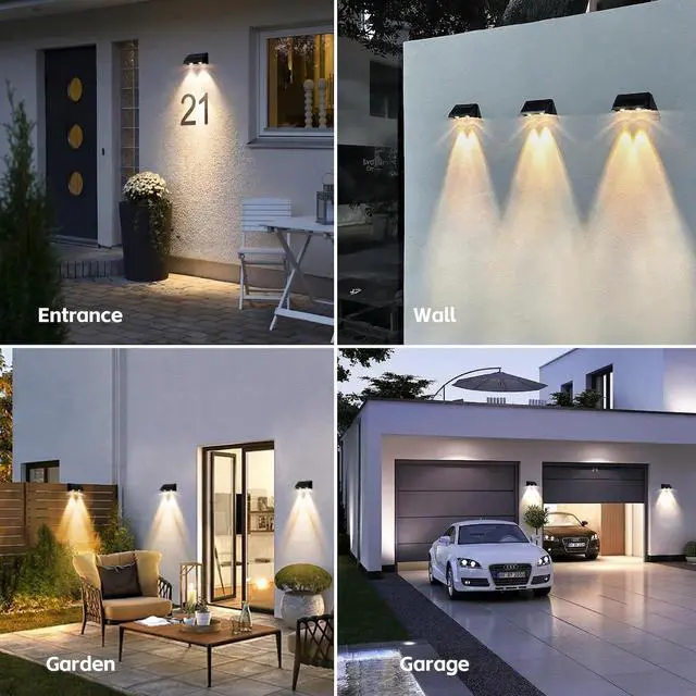 Alt view image 7 of 7 - Solar Lights Outdoor for Wall, Mailbox, Address, Sign, House Number, Fence | 3000K Warm White Lighting Downlights Outdoor Waterproof LED Dusk to Dawn Small Convex Lens Solar Powered 2 Pack