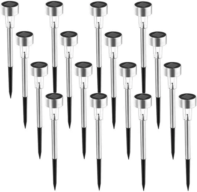 Main image of 16 Pack Solar Lights Outdoor, Stainless Steel Solar Pathway Lights | Solar Lights Outdoor Waterproof,LED Landscape Lighting Walkway for Landscape/ Patio/Lawn/Yard/Driveway-Cold White