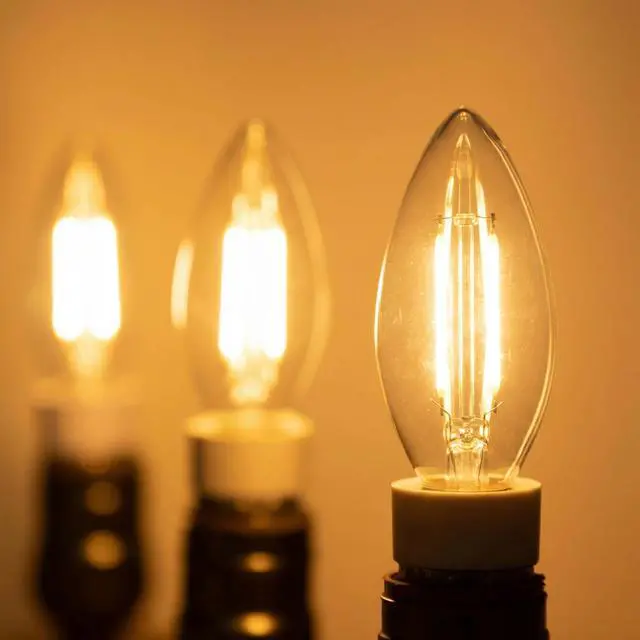 Alt view image 5 of 7 - Dimmable E12 LED Bulbs,25 Watt Candelabra Light Bulbs for Chandelier | Vintage Candle Light Bulb,B11 Type B Filament Light Bulbs Ceiling Fan,2700K Warm White,Free-Flicker,120V,200LM,6pcs