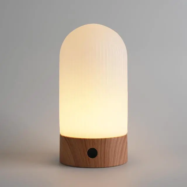 Main image of Battery Operated Shower Lamp Waterproof, Small Portable Cordless Table Lamp Rechargeable, Touch Dimmable Mood Light for Home/Patio/Dining/Outdoor (Wood Grain)