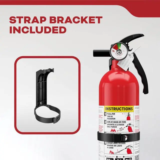 Alt view image 6 of 7 - Basic 110 Fire Extinguisher for Home, 1-A:10-B:C, FA110G, 1 Pack | Residential Multi-Purpose Extinguisher for Small Common Household Fires, 2.5 lb. Dry Chemical