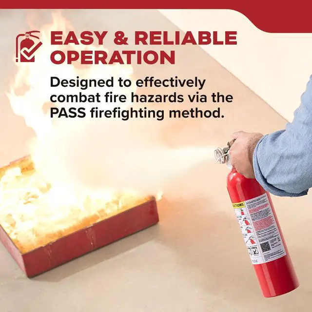 Alt view image 7 of 7 - Basic 110 Fire Extinguisher for Home, 1-A:10-B:C, FA110G, 1 Pack | Residential Multi-Purpose Extinguisher for Small Common Household Fires, 2.5 lb. Dry Chemical
