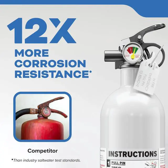 Alt view image 2 of 7 - Mariner PWC Fire Extinguisher for Jet Skis, 5-B:C, KD57W-5BC | Coast Guard Approved for Personal Watercraft, Very Small Flammable Liquids & Electrical Fires, 2.5 lb. Dry Chemical