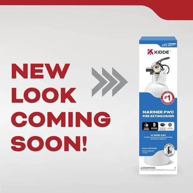 Alt view image 4 of 7 - Mariner PWC Fire Extinguisher for Jet Skis, 5-B:C, KD57W-5BC | Coast Guard Approved for Personal Watercraft, Very Small Flammable Liquids & Electrical Fires, 2.5 lb. Dry Chemical