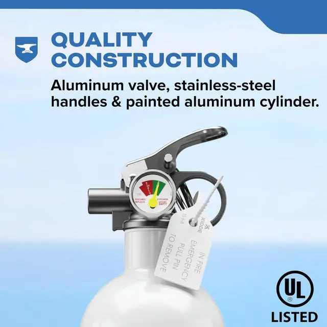 Alt view image 6 of 7 - Mariner PWC Fire Extinguisher for Jet Skis, 5-B:C, KD57W-5BC | Coast Guard Approved for Personal Watercraft, Very Small Flammable Liquids & Electrical Fires, 2.5 lb. Dry Chemical