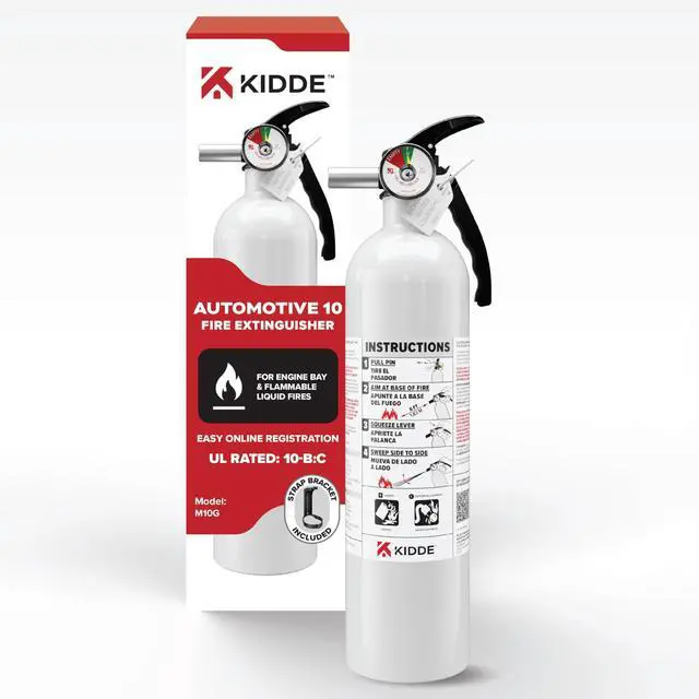 Main image of Auto 10 Fire Extinguisher for Cars and Trucks, 10-B:C, M10G | Motor Vehicle Extinguisher for Small Flammable Liquids/Gases and Electrical Fires, 2.9 lb. Dry Chemical
