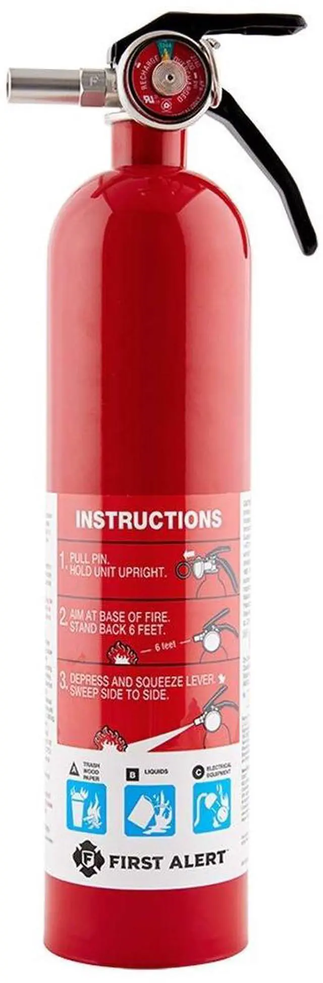 Main image of Fire Extinguisher, Standard Home Use | HOME1, UL RATED 1-A:10-B:C, Red 1-Pack