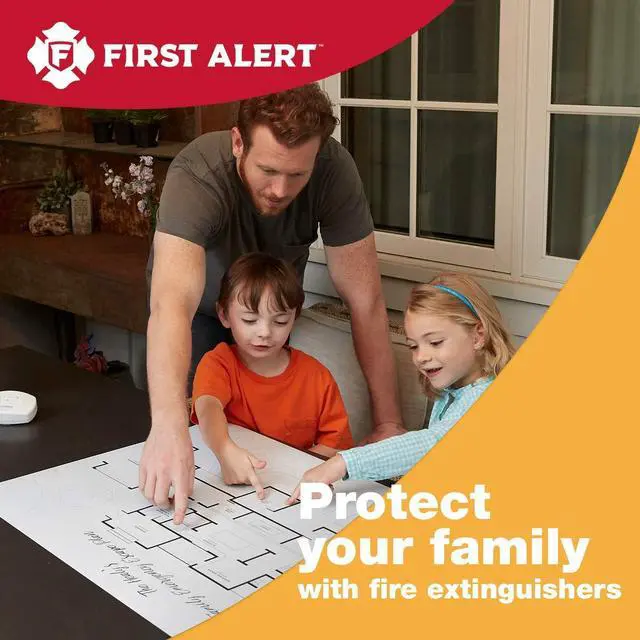 Alt view image 3 of 7 - Fire Extinguisher, Standard Home Use | HOME1, UL RATED 1-A:10-B:C, Red 1-Pack