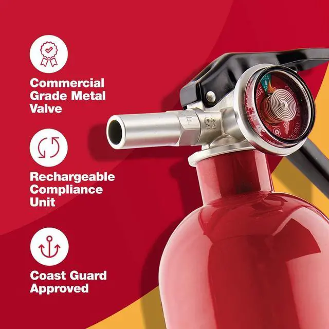 Alt view image 4 of 7 - Fire Extinguisher, Standard Home Use | HOME1, UL RATED 1-A:10-B:C, Red 1-Pack
