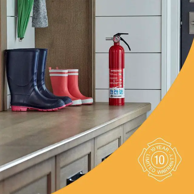 Alt view image 5 of 7 - Fire Extinguisher, Standard Home Use | HOME1, UL RATED 1-A:10-B:C, Red 1-Pack