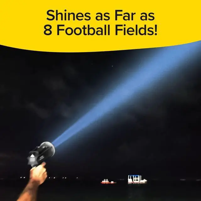 Alt view image 7 of 7 - Platinum Rechargeable Spotlight, Tactical Flashlight, 10 Modes | Super Bright Rechargeable Spotlight with 10 Light Modes, Turbo Boost, Phone Charger & Kickstand for Camping & Emergencies
