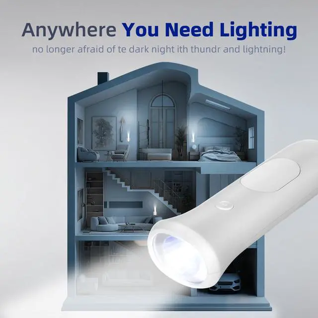 Alt view image 7 of 7 - 4 in 1 Emergency Lights for Home Power Failure, 3 Pcs Rechargeable LED Flashlight Plug in Wall, Automatic Turn-On Power Outage Night Light Flashlight for Hurricane Preparedness Items