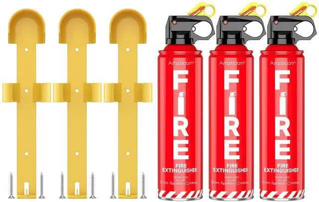 Main image of Fire Extinguishers Water-based for Home Kitchen, Car, & Boat 3 PackPortable Small Fire Spray with Mounting BracketsA,B,C,K Multi-Purpose Fire Protection, Eco-Friendly, Compact & Easy to Use