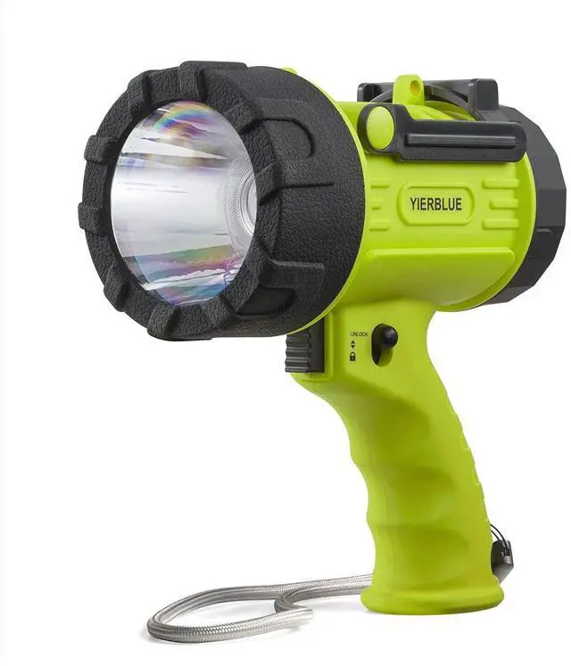 Main image of Rechargeable Spotlight Flashlight with 2000,000 High Lumen LED, IP67 Waterproof Long Running Spot Light searchlight, Impact Resistant Handheld Spotlight with Foldable Stand and Red Lens
