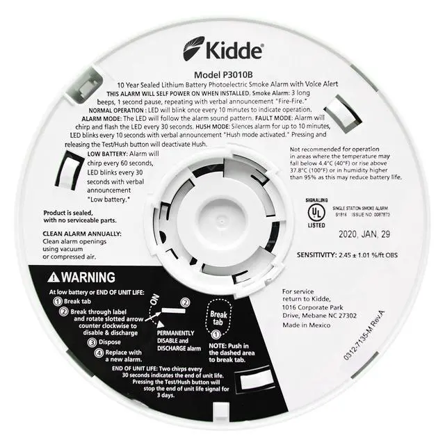 Alt view image 5 of 7 - Smoke Detector, 10-Year Battery, Photoelectric Sensor Smoke Alarm, White