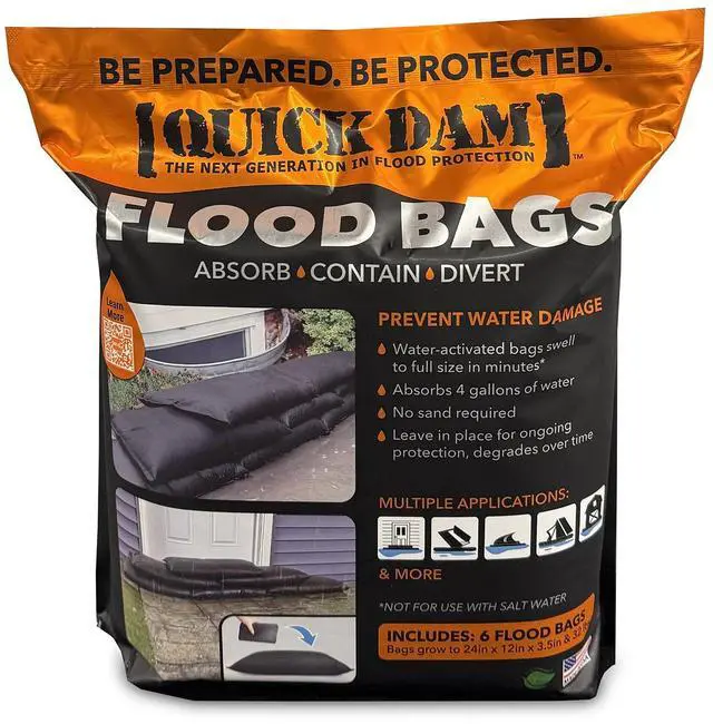Main image of QD1224-6 Water Activated Flood Bags 1ft x 2ft, 6-Pack