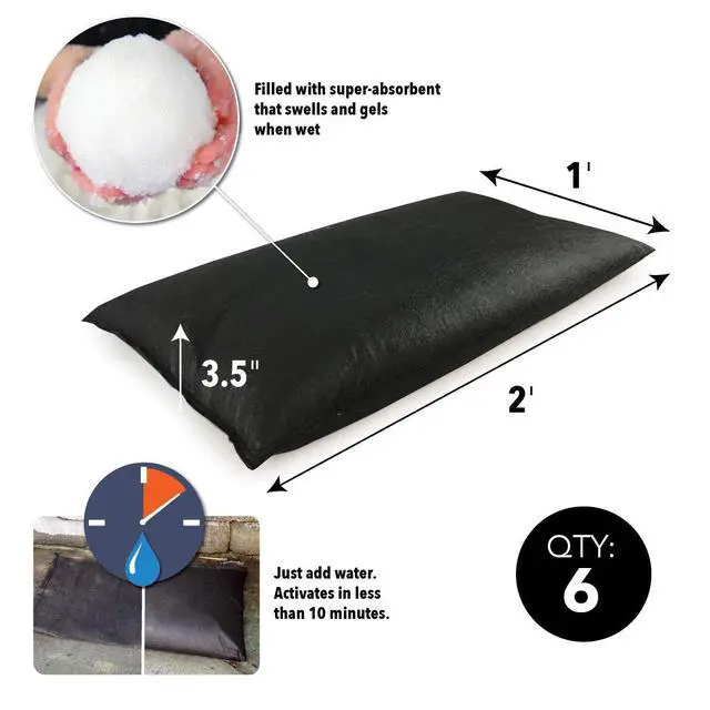 Alt view image 3 of 7 - QD1224-6 Water Activated Flood Bags 1ft x 2ft, 6-Pack