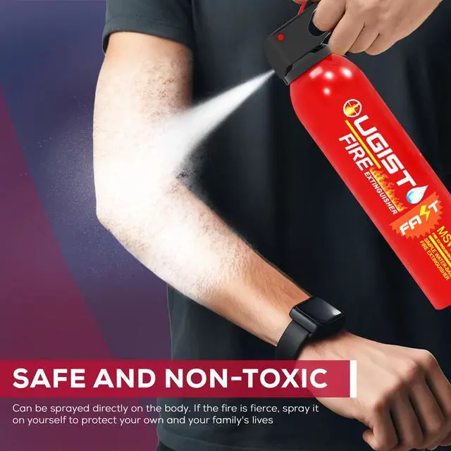 Alt view image 4 of 7 - Multipurpose Fire Extinguisher (4 Pack, 21oz Each) with Wall Mount Bracket, Water-Based Foam No Residue, for Kitchen Grease & Electrical Fires, Portable Small Extinguisher for Home, Vehicle & Office