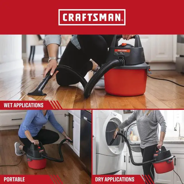 Alt view image 4 of 7 - CMXEVBE17250 2.5 Gallon 2.5 Peak HP Wet Dry Shop Vacuum