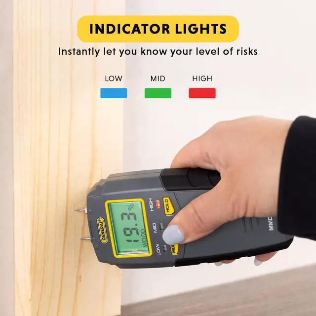 Alt view image 4 of 7 - MMD4E Moisture Meter for Wood, Walls & Water Leak Detection | Pinless wood moisture meter for drywall & walls. Detects mold & humidity. Water leak detector for home moisture testing