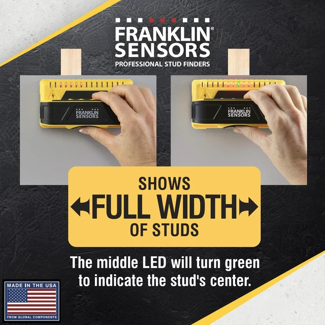Alt view image 2 of 6 - ProSensor M150/X990 9-Sensor Stud Finder, AC Wire Warning Accurate Stud Finder Wall Scanner With Electric Wire Finder, Wood and Metal Stud Detector, Made in the USA