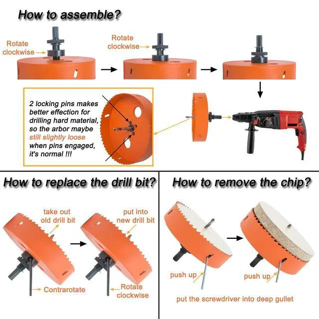 Alt view image 5 of 6 - 6 inch Hole Saw for Wood, Metal, Plastic & Drywall, with Arbor | 152mm Bi-Metal Hole Saw Cutter, Fast Chip Removal, Smooth Clean Cuts, Heavy-Duty yet Lightweight & Handy