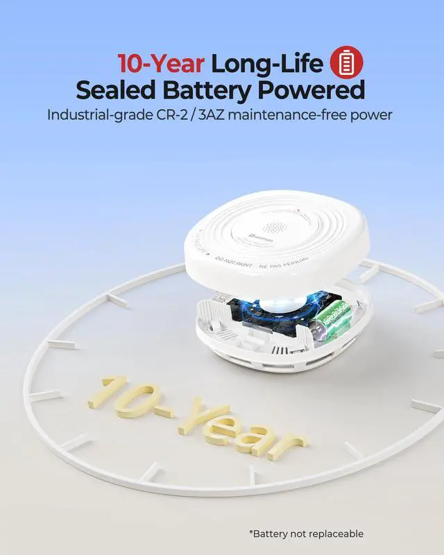Alt view image 4 of 7 - Smoke Detector Carbon Monoxide Detector Combo 10-Year Sealed Battery | UL 217 10th/UL 2034 5th Certified/85 dB Alarm, Photoelectric Fire Smoke Alarm & CO Detector for Home Hotel Rental Apartment