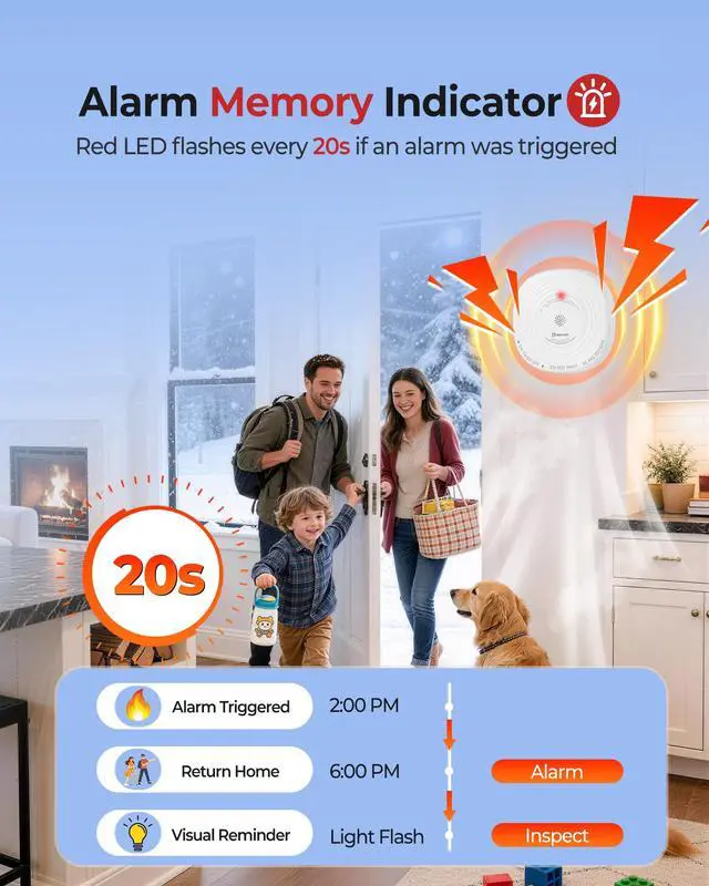Alt view image 7 of 7 - Smoke Detector Carbon Monoxide Detector Combo 10-Year Sealed Battery | UL 217 10th/UL 2034 5th Certified/85 dB Alarm, Photoelectric Fire Smoke Alarm & CO Detector for Home Hotel Rental Apartment