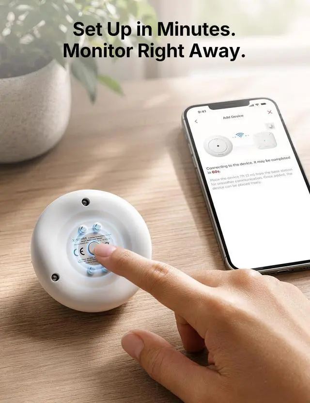 Alt view image 7 of 7 - Wi-Fi Water Leak Detector Kit, 120 dB, 3 Sensors + Base, SWS54 | Real-Time Alerts, 1804 ft Range, IP66 Waterproof, Detects Water as Low as 0.4 mm, for Sinks & Washers