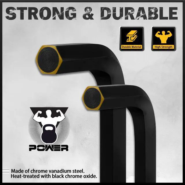 Alt view image 5 of 7 - 31-Piece Hex Key Set - Allen Wrench Set, SAE and Metric Allen Keys MM(0.7mm-10mm) SAE(0.028"-3/8) Heat-Treated, Torque Handle, High Leverage, Long & Short Keys, Easy Organization