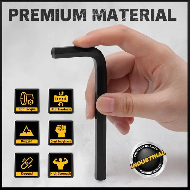 Alt view image 6 of 7 - 31-Piece Hex Key Set - Allen Wrench Set, SAE and Metric Allen Keys MM(0.7mm-10mm) SAE(0.028"-3/8) Heat-Treated, Torque Handle, High Leverage, Long & Short Keys, Easy Organization