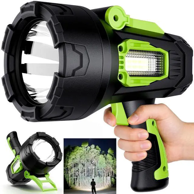 Main image of Rechargeable Spotlight,2000000 LM Super Bright Handheld Spot Light LED Flashlight High Lumens,Powered Spotlight Large Searchlight Outdoor with Foldable Tripod for Boating Camping Hunting