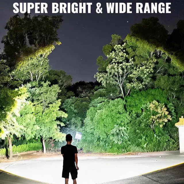 Alt view image 2 of 7 - Rechargeable Spotlight,2000000 LM Super Bright Handheld Spot Light LED Flashlight High Lumens,Powered Spotlight Large Searchlight Outdoor with Foldable Tripod for Boating Camping Hunting