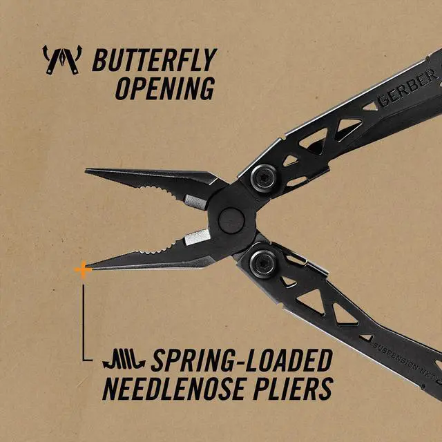 Alt view image 3 of 7 - Suspension NXT 15-in-1 EDC Multitool, Pliers w/ Pocket Knife, Black | Needle nose pliers, wire stripper, 15 tools, camping/survival gear, EDC pocket clip, lightweight
