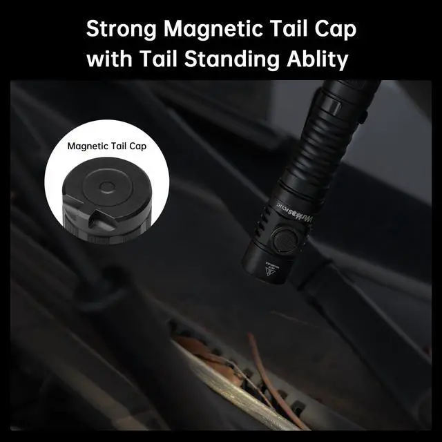 Alt view image 3 of 6 - FC11C Led Flashlight Rechargeable High Lumen 1200 | 90 High CRI Small Flashlight, Super Bright EDC Flashlight IP68 Waterproof, 155Meters, Magnetic Flash Light for Home (5000K)
