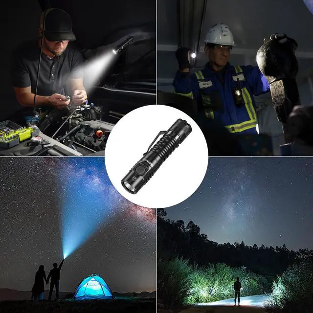 Alt view image 6 of 6 - FC11C Led Flashlight Rechargeable High Lumen 1200 | 90 High CRI Small Flashlight, Super Bright EDC Flashlight IP68 Waterproof, 155Meters, Magnetic Flash Light for Home (5000K)
