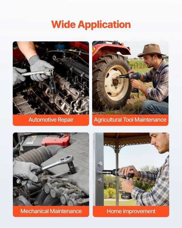 Alt view image 4 of 7 - 1/2" Drive Impact Socket Set, 29-Piece Deep Sockets Standard SAE (3/8 to 1 inch) and Metric (10 to 24 mm) Size, 6 Point, CR-V Steel, Extension Bars (3", 5", 10")