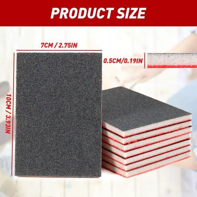 Alt view image 2 of 7 - 24 PCS Sanding Block Sponge 80-3000 Grit Wet Dry Sandpaper for Wood Metal | Sandpaper Assortment, Flexible Foam for Curved & Uneven Surfaces, Washable & Reusable, for DIY Projects Auto