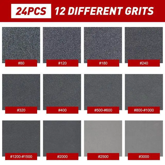 Alt view image 3 of 7 - 24 PCS Sanding Block Sponge 80-3000 Grit Wet Dry Sandpaper for Wood Metal | Sandpaper Assortment, Flexible Foam for Curved & Uneven Surfaces, Washable & Reusable, for DIY Projects Auto