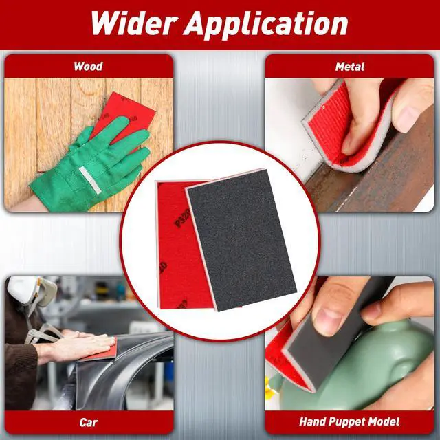 Alt view image 7 of 7 - 24 PCS Sanding Block Sponge 80-3000 Grit Wet Dry Sandpaper for Wood Metal | Sandpaper Assortment, Flexible Foam for Curved & Uneven Surfaces, Washable & Reusable, for DIY Projects Auto