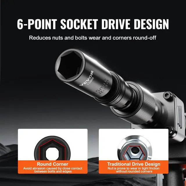 Alt view image 4 of 7 - 14PCS Universal Impact Socket Set - 3/8" Drive Deep Metric 10-19mm 6 Point - Swivel Socket with Flexible Wobble, CR-MO, Metric, Storage Case