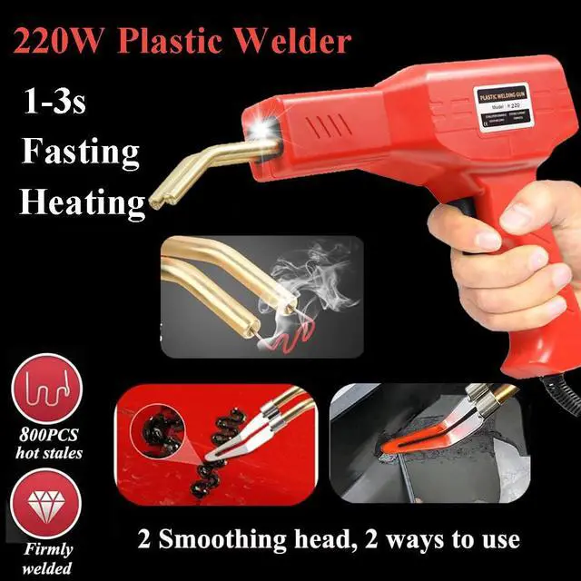 Alt view image 7 of 7 - Upgraded 220W Plastic Welder, 2 in 1 Plastic Welding Kit Plastic Repair Welder Kit 1000PCS Hot Stapler Soldering Gun with 100PCS Plastic Welding Rods Car Bumper Repair Kit for Most Plastic Repair