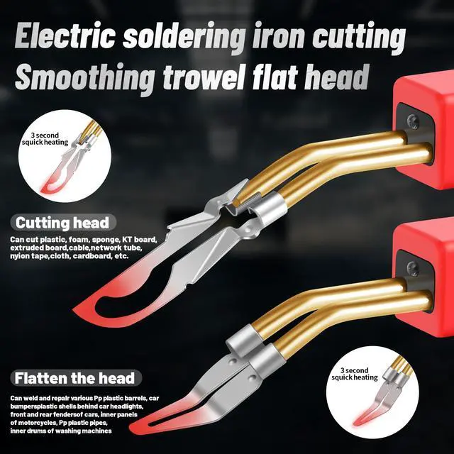 Alt view image 6 of 7 - Upgraded 220W Plastic Welder, 2 in 1 Plastic Welding Kit Plastic Repair Welder Kit 1000PCS Hot Stapler Soldering Gun with 100PCS Plastic Welding Rods Car Bumper Repair Kit for Most Plastic Repair